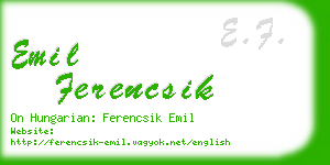 emil ferencsik business card